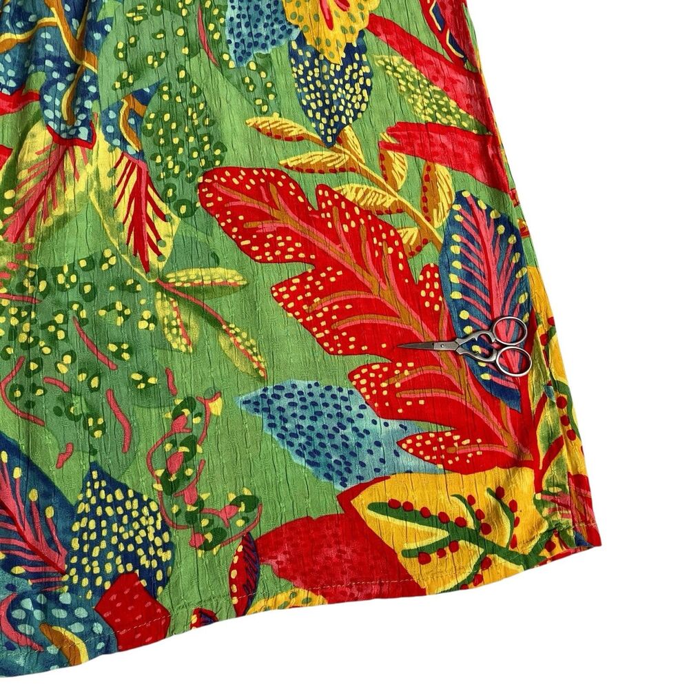 Christian Siriano Pants Womens XS Colorful Floral Wide Leg Crop Pull On Resort - Picture 11 of 16